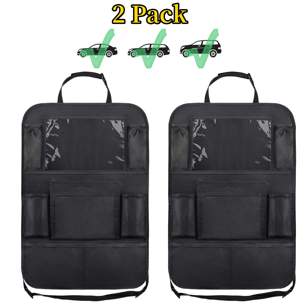 Car Seat Back Organizer 10 Storage Pockets with Touch Screen Tablet Holder - Image 7