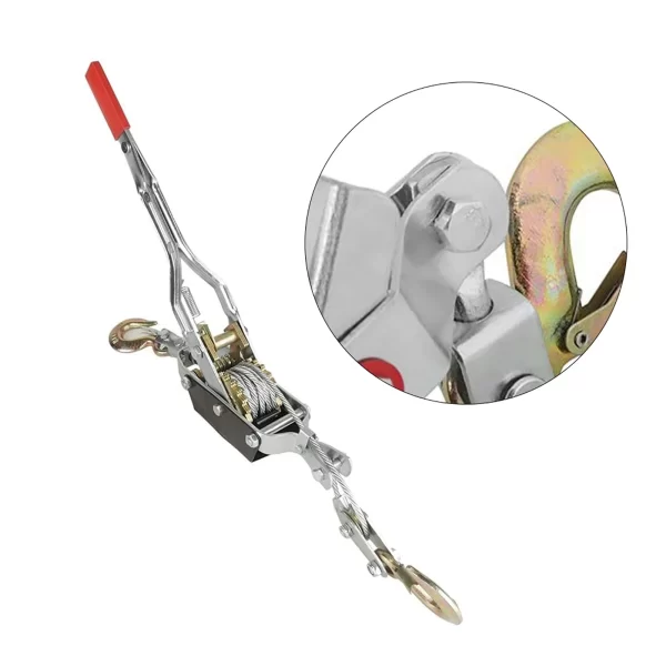2/4T Wire Rope Hand Power Puller Tighten Tool Mini Tightener Double Hook Lifting Tool Gear Winch Puller Heavy Duty Power Puller - Image 4