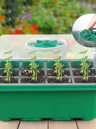 12-well Plastic Seedling Pot Succulent Sowing Seedling Box