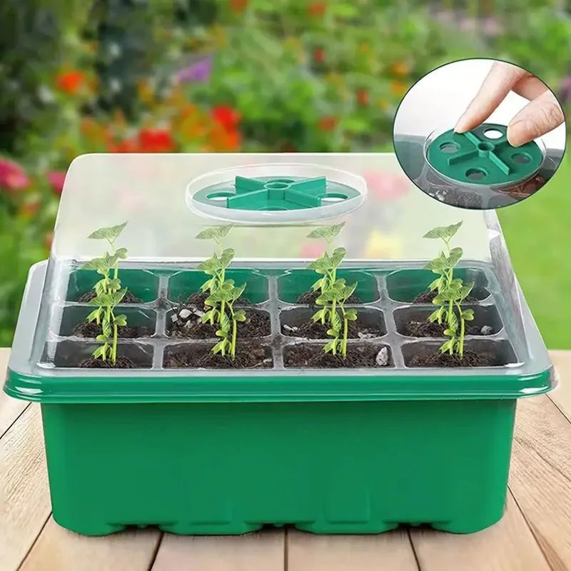 12-well Plastic Seedling Pot Succulent Sowing Seedling Box