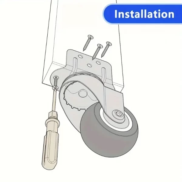 4 Pcs L-Shaped Side Mount Caster Wheels, Soft Rubber Castors Swivel Caster Wheels - Image 6