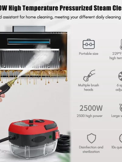 2500W Handheld Steam Cleaner High Power 6 Speeds Adjustable Practical Steam Cleaner