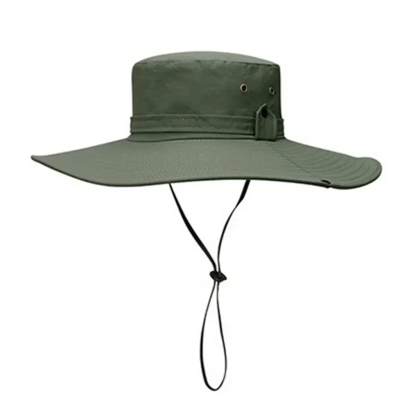 Fisherman Hat Wide Brim Solid Color Lace-Up Design Men Women Outdoor Hat Versatile Sun Protection - Image 7