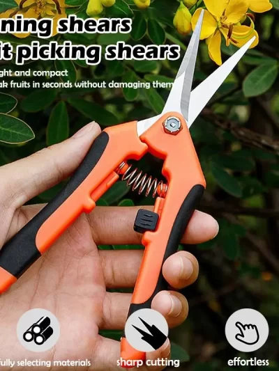 Gardening Hands Tools Pruner Pruning Shears Trimming Grapes Scissors With Straight Elbow Stainless Steel Blades