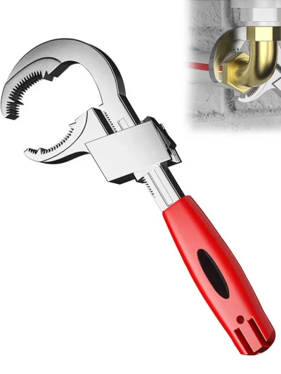 Universal Adjustable Bathroom Wrench Anti-skid Handle Pipe Wrench Suitable for Water Pipe Repair
