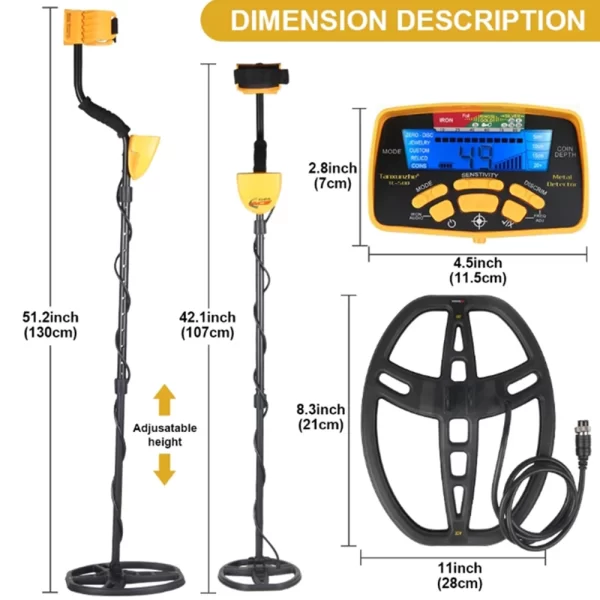 TC-500 Metal Detector 100CM (battery not included) Underground professional gold detector - Image 6