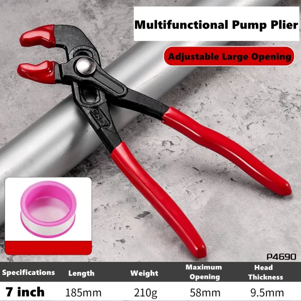 7/10/12 inch multifunctional water pump tongs, universal wrenches with large openings quickly adjusted, - Image 7