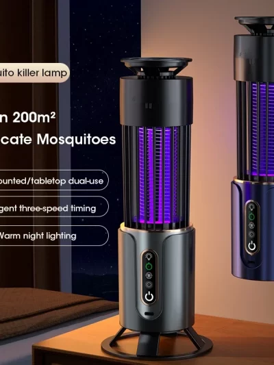 Mosquito Killer Lamp Insect Fly Trap Camping Lantern USB Timing Electric Mosquito Swatter