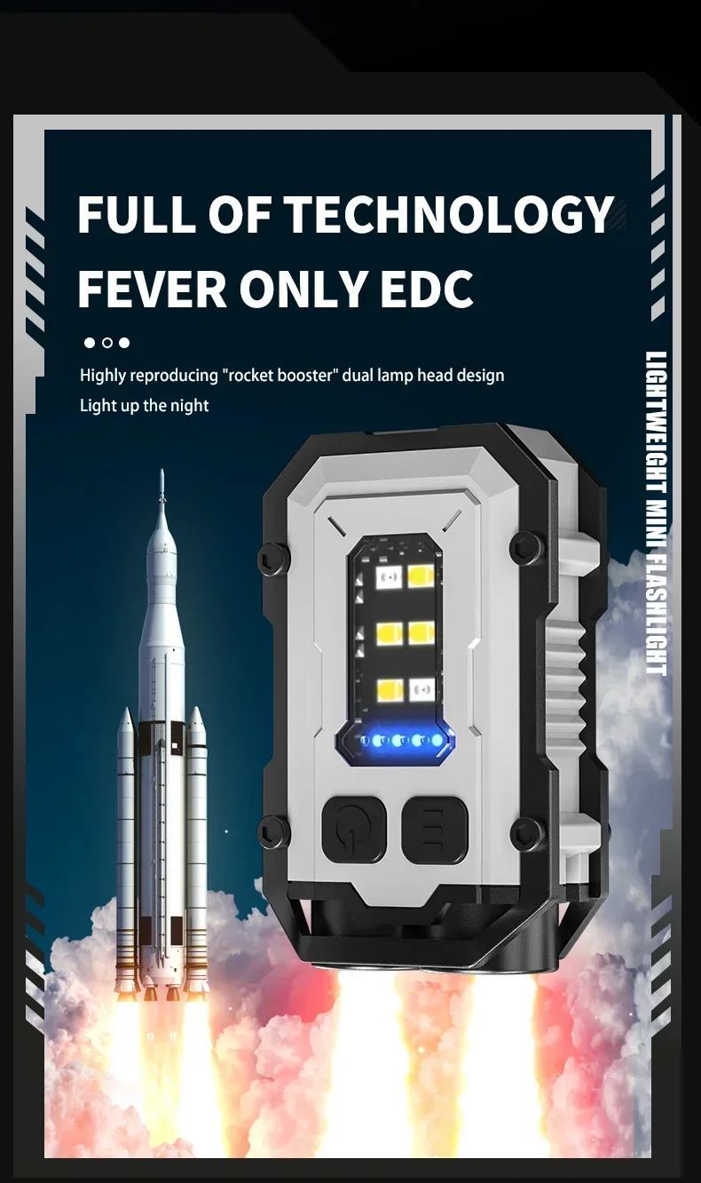 XIWANGFIRE Super Bright Pocket Torch Light LED Multifunctional Linterna Magnetic COB EDC Mini Keychain Flashlight Rechargeable - Image 18