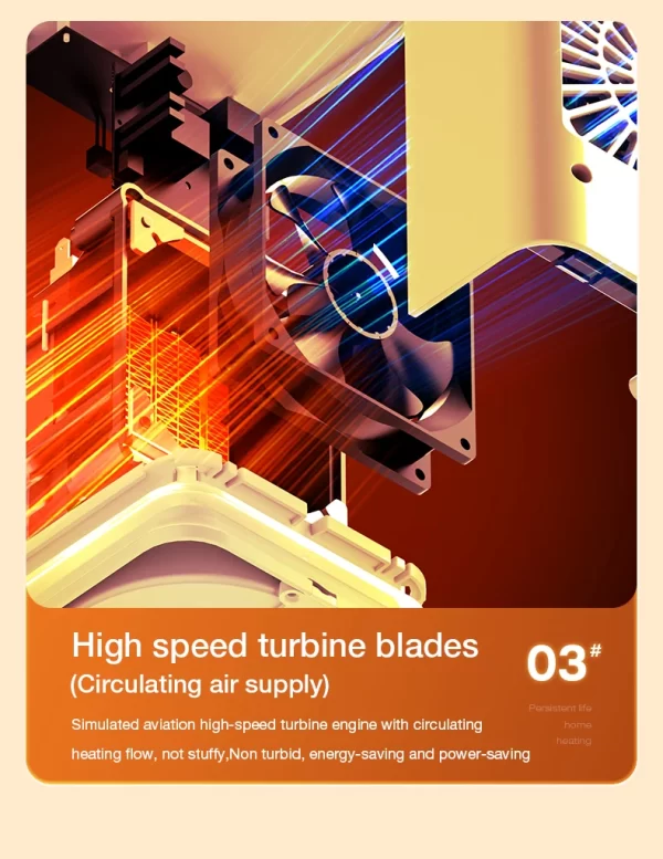 Portable PTC ceramic electric heater with multi-stage adjustment, silent, small household fan - Image 15