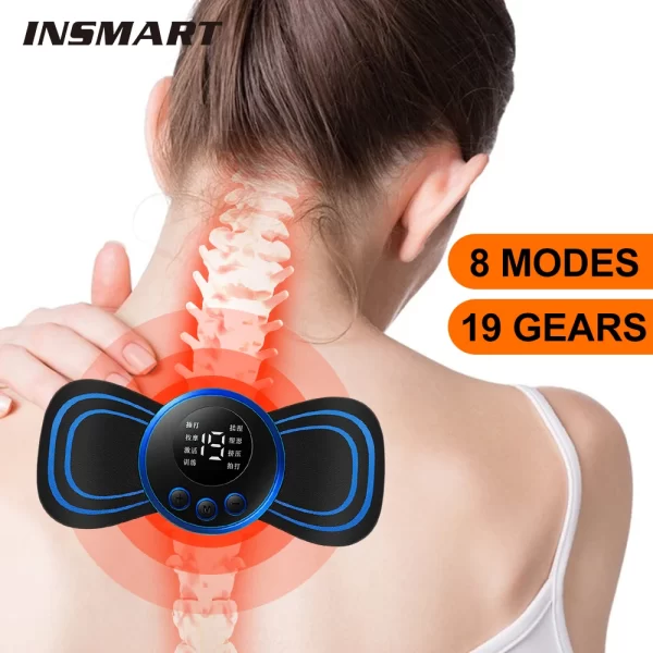 Neck Massager Mini Electric Neck Massage EMS Cervical Back Vertebra Massage Patch 8 Modes - Image 12