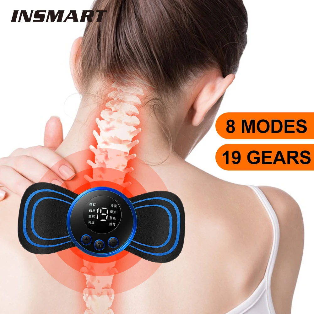 Neck Massager Mini Electric Neck Massage EMS Cervical Back Vertebra Massage Patch 8 Modes - Image 12