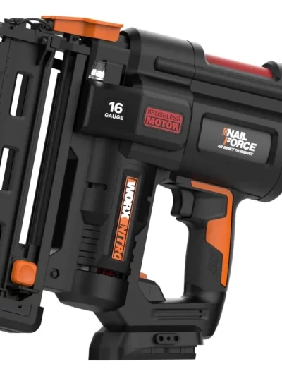 Worx Nitro 20V 16GA Finish Nailer Cordless 70 Nails/Min Sinks Up to 2-1/2", Compact Cordless Nail Gun w/Tool-Free Jam Release, B