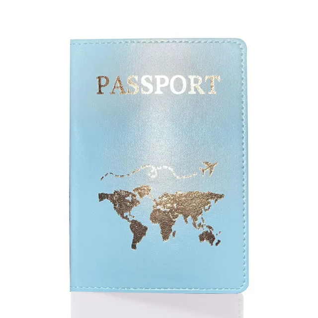 Lover The World Map Passport Cover Hot Stamping Simple Plane Women Men Travel Passport Case - Image 21