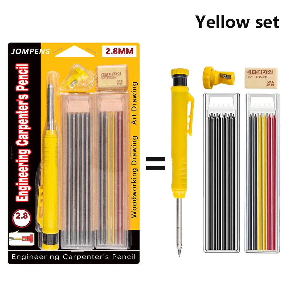 Solid Carpenter Pencil Set Deep Hole Marking Tool Pen Built In Pencil Sharpener Carpenter Lead Core - Image 10