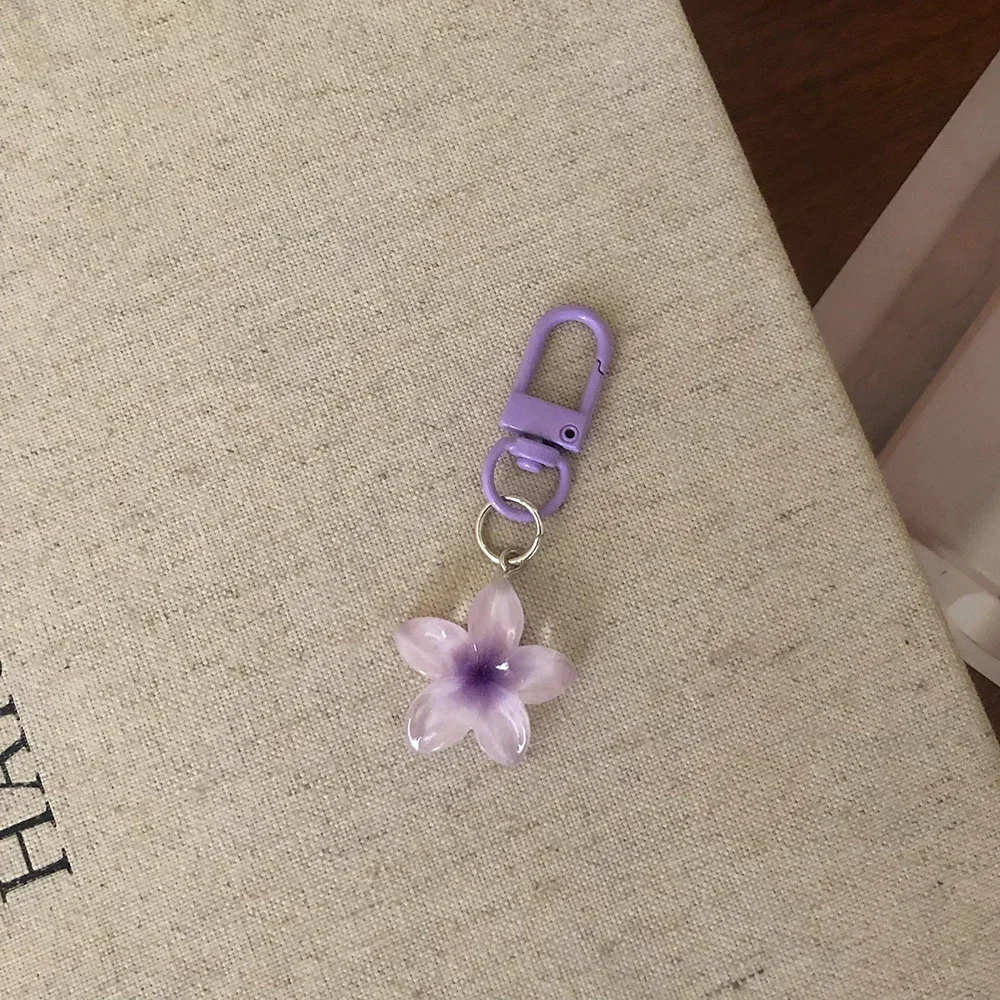 Sweet Colorful Jelly Flower Key Chain Color DIY Flower Cute Keychains Pendant - Image 7