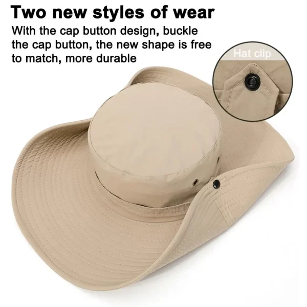 Fisherman Hat Wide Brim Solid Color Lace-Up Design Men Women Outdoor Hat Versatile Sun Protection - Image 14