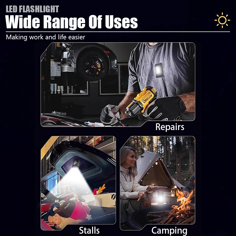 XIWANGFIRE Super Bright Pocket Torch Light LED Multifunctional Linterna Magnetic COB EDC Mini Keychain Flashlight Rechargeable - Image 41