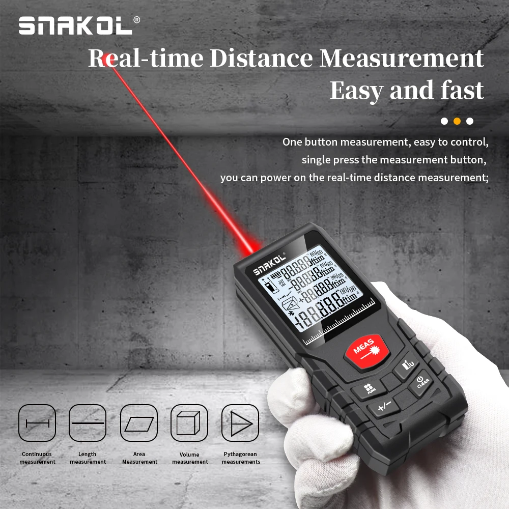 Snakol Laser Distance Meter 50m 70m 100m 120m Rangefinder Profesional Range Finder Digital Tape Measure - Image 2
