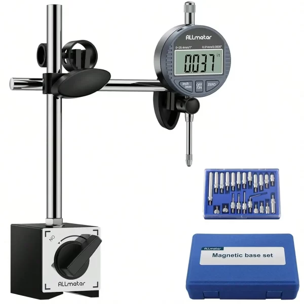 Digital Dial Indicator with Magnetic Base 0-1 Inch/25.4 mm  Conversion Auto Off Featured Measuring Tool With 22pcs Testing Tips - Image 7