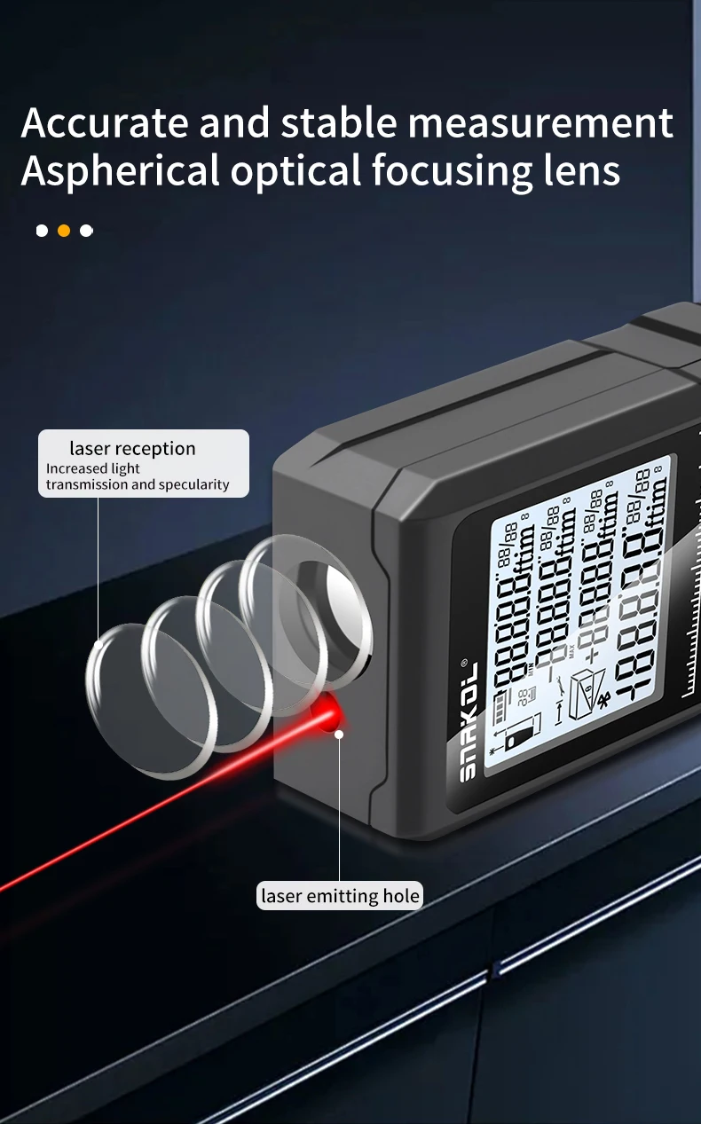 Snakol Laser Distance Meter 50m 70m 100m 120m Rangefinder Profesional Range Finder Digital Tape Measure - Image 20