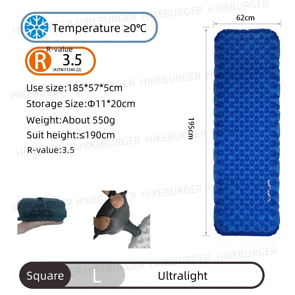 Light Tour R value 7.5 Camping Inflatable Mattress Outdoor Portable Sleeping Pad Ultralight - Image 18