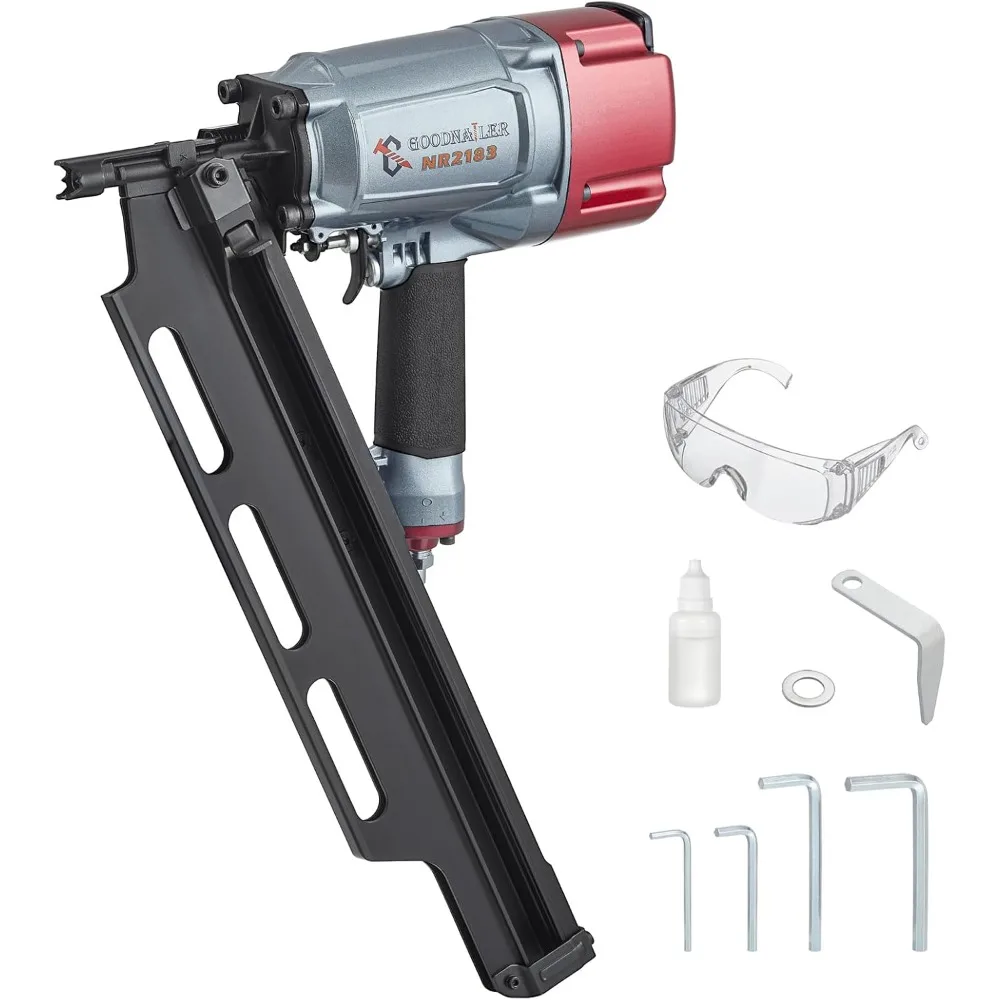 NR2183 Framing nailer 21 Degree Plastic Strip Nailer 2-Inch up to 3-1/4-Inch Plastic Collated Full Head Framing Nails Aluminum M