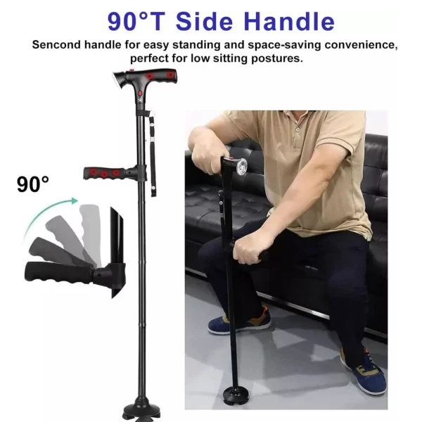 Collapsible Telescopic Folding Cane Elder Cane LED Walking Trusty Sticks Elder Crutches - Image 15