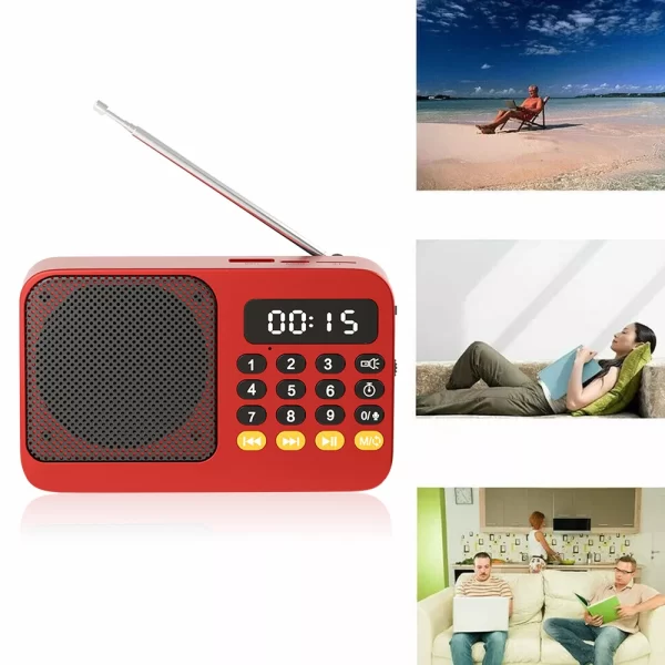 Portable Radio Music Player Handheld Rechargeable Digital FM USB TF MP3 Player Speaker - Image 24