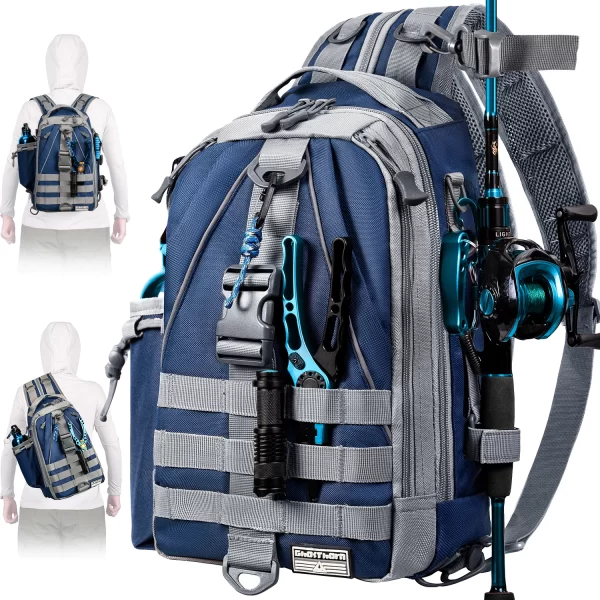 Fishing Backpack Tackle Sling Bag - Fishing Backpack with Rod Holder - Image 7