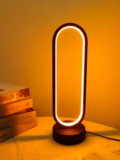1PC Lamp bedroom Ring Lamp Living Room Three-color Dimming Bedside Lamp LED Night Light