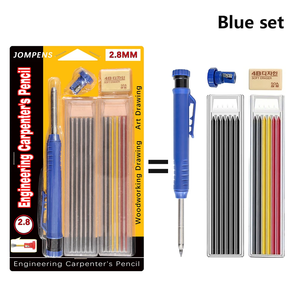 Solid Carpenter Pencil Set Deep Hole Marking Tool Pen Built In Pencil Sharpener Carpenter Lead Core - Image 8