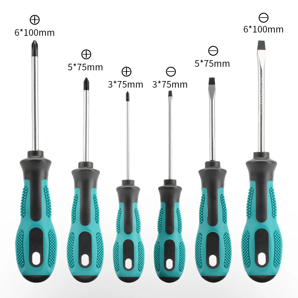 9/6Pcs Magnetic Screwdriver Set Heavy Duty Manual Cross Head Screwdriver Metric Flat Head Screwdriver - Image 8