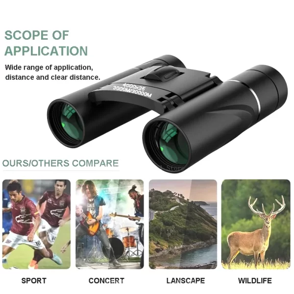 4000X25 HD Portable Powerful Binoculars Monocular Long Range BAK4 Telescope Folding Optics - Image 13