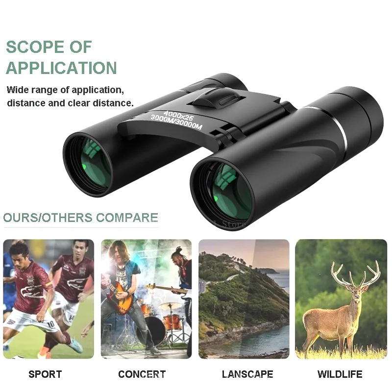 4000X25 HD Portable Powerful Binoculars Monocular Long Range BAK4 Telescope Folding Optics - Image 13