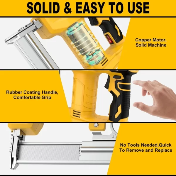 18 Gauge Cordless Brad Nailer Compatible with Dewalt 20V Battery (Not Included), Electric Nail Gun/Staple Guni - Image 6