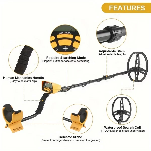 TC-500 Metal Detector 100CM (battery not included) Underground professional gold detector - Image 12