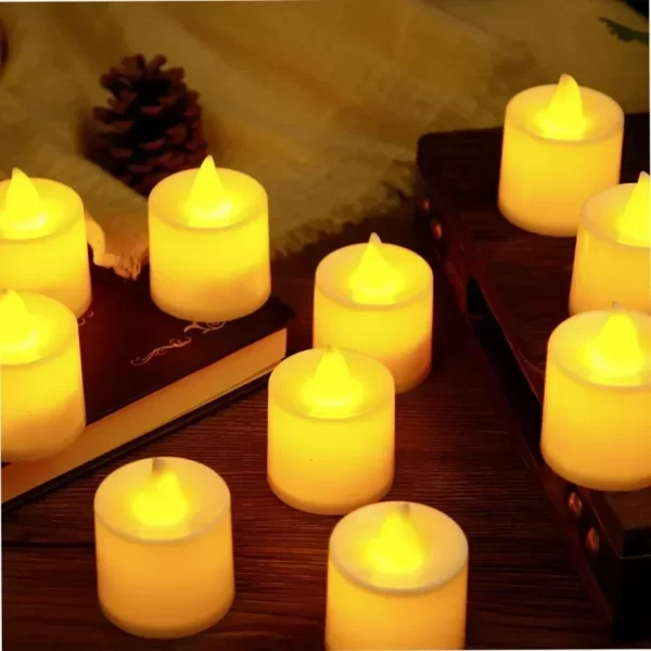 50/24PCS LED Simulation Candle with Switch Battery Tealights Candles Flameless Candle Warm Light - Image 3