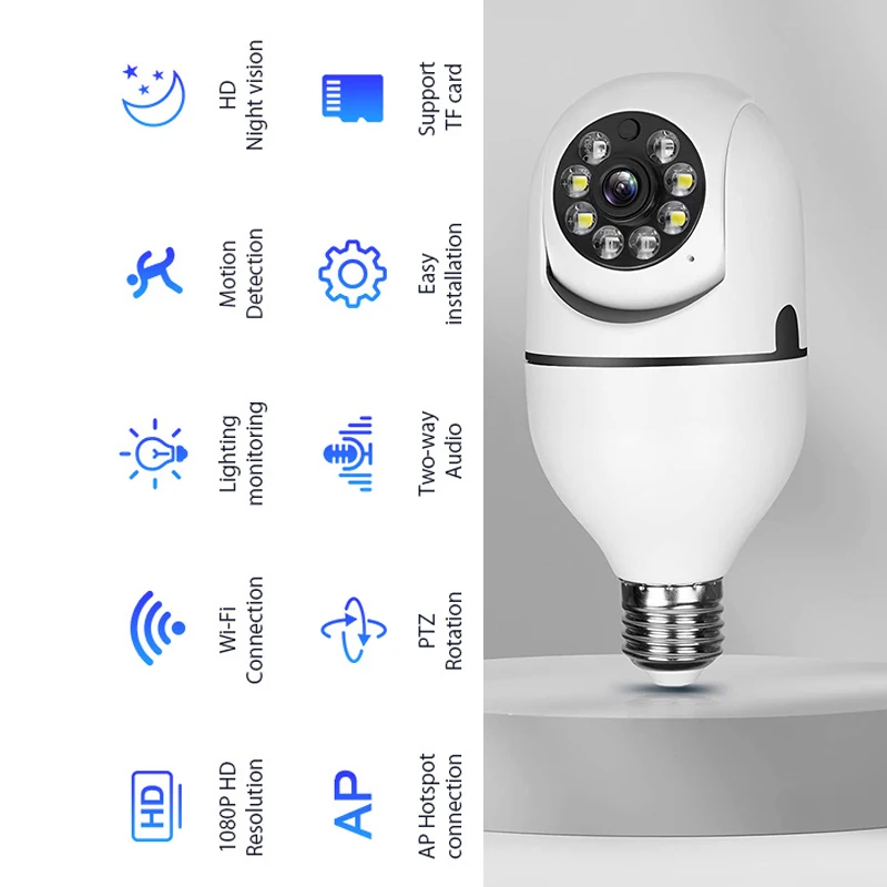 4G WiFi IP Camera E27 Bulb Cam 3MP Wireless Baby Monitor AI Tracking Security Video Surveillance Pet Cam - Image 11