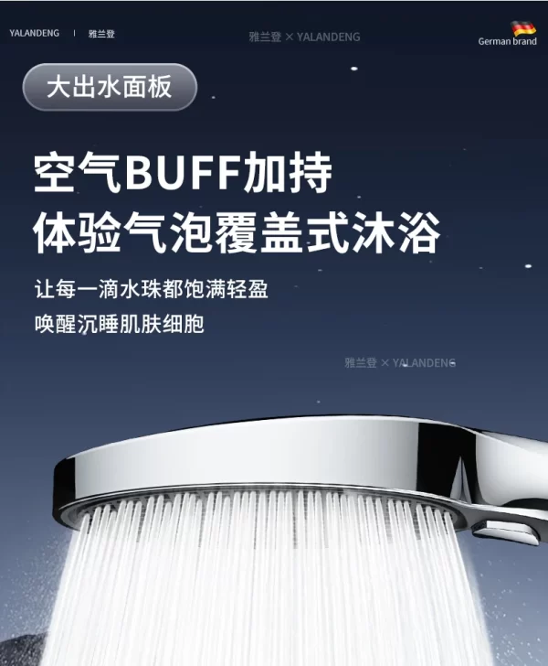 15CM Big Panel High Pressure Shower Head With Filter 3 Modes Large Flow Spray Nozzle Rainfall Shower - Image 26