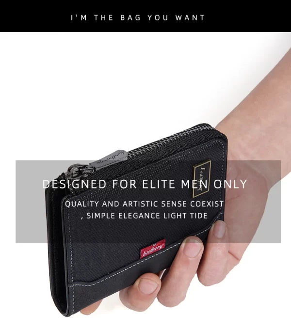 Baellerry RFID Simple Short Men Zipper Wallets Luxury Brand Card Holder Photo Holder Coin Pocket - Image 13