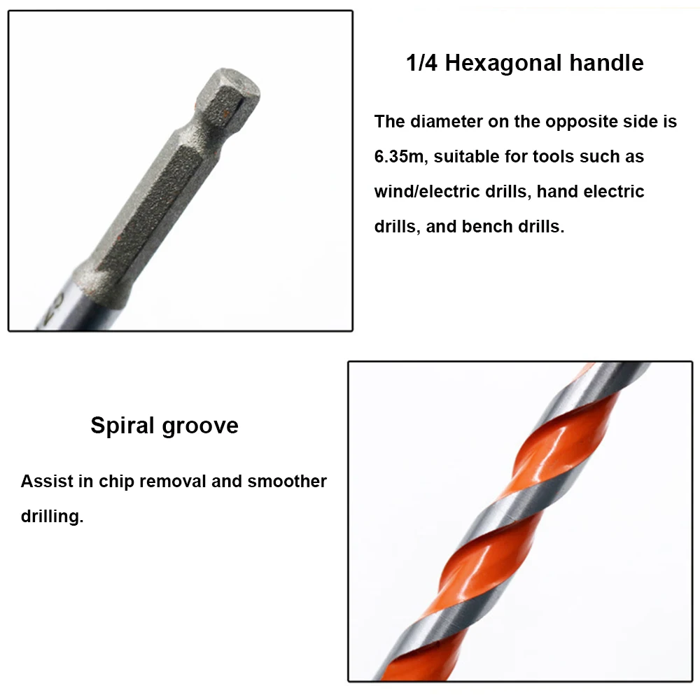 1PC Extended Woodworking Hole Opener Alloy Thread Drill Bit With Hexagonal Handle - Image 13