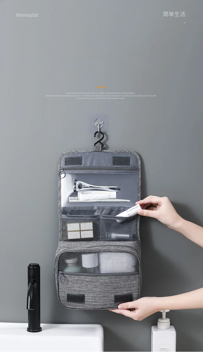 Oxford Fabric Men Business Portable Storage Bag Toiletries Organizer Women Cosmetic Bag Waterproof - Image 9