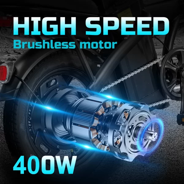 14inch Road Tires Cheap Bicimoto Electrica with Basket 48V 400W Folding Ebike Carbon Steel Lightweight - Image 2