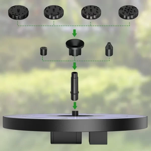 1W/1.5W/2.5W Outdoor Solar Fountain Suitable for Garden Pond Solar Fountain Pump Kit with 6 Nozzles - Image 14