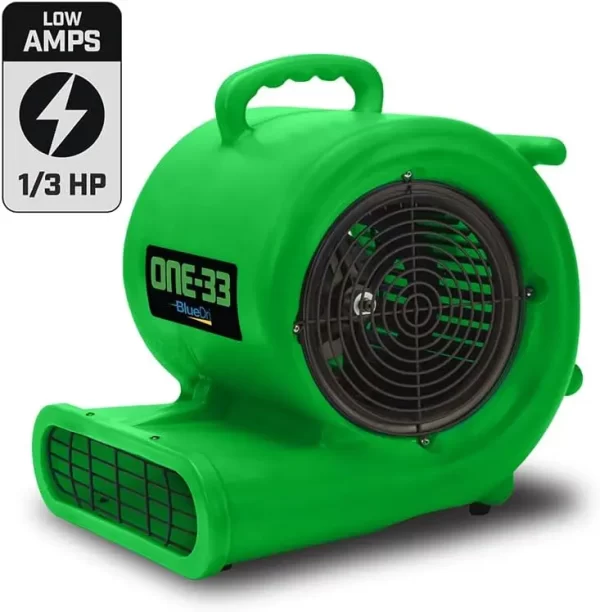 One-33 Air Mover, 1/3 HP 2900 CFM Industrial Water Damage Flood Restoration Carpet and Floor Drying Blower Fan - Image 3