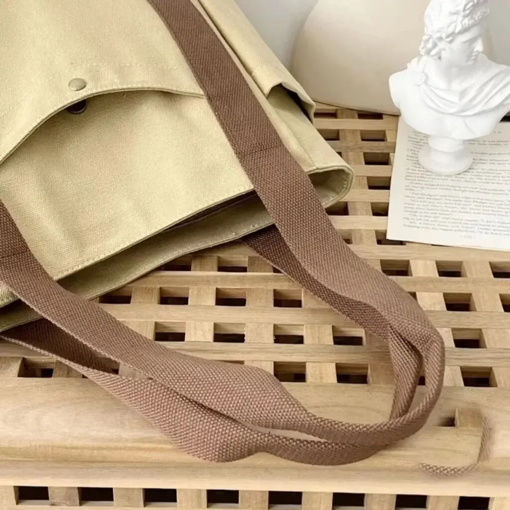 Large Capacity Tote Canvas Shoulder Bag - Image 13