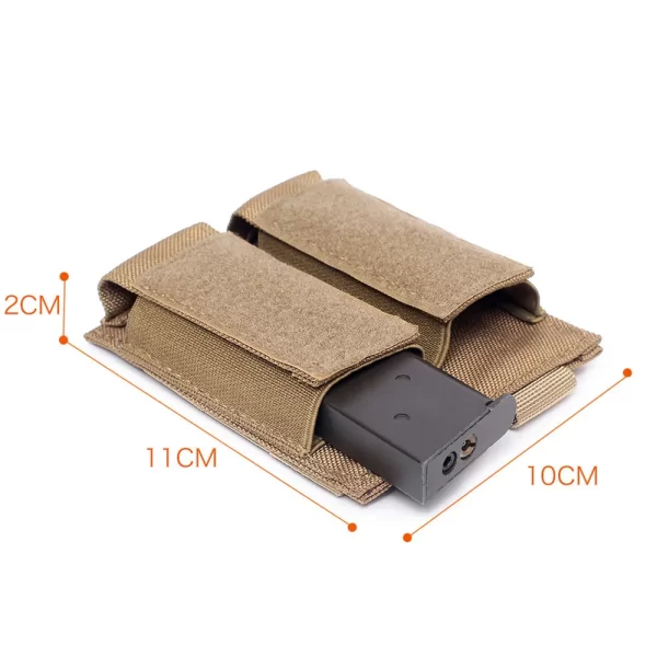 9mm Magazine Pouch Pistol Magazine Bag Tactical Fast Draw Pistol MOLLE Double Mag Pouch EDC Tool Kit Hunting Accessory - Image 3