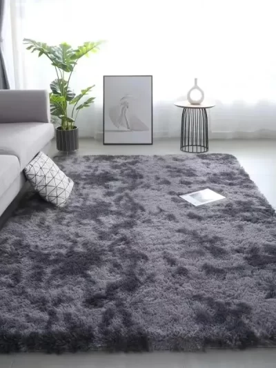 VIKAMA Silk Wool Rugs Children's Room Living Room Bedroom Tie-Dye Non-Slip Washable