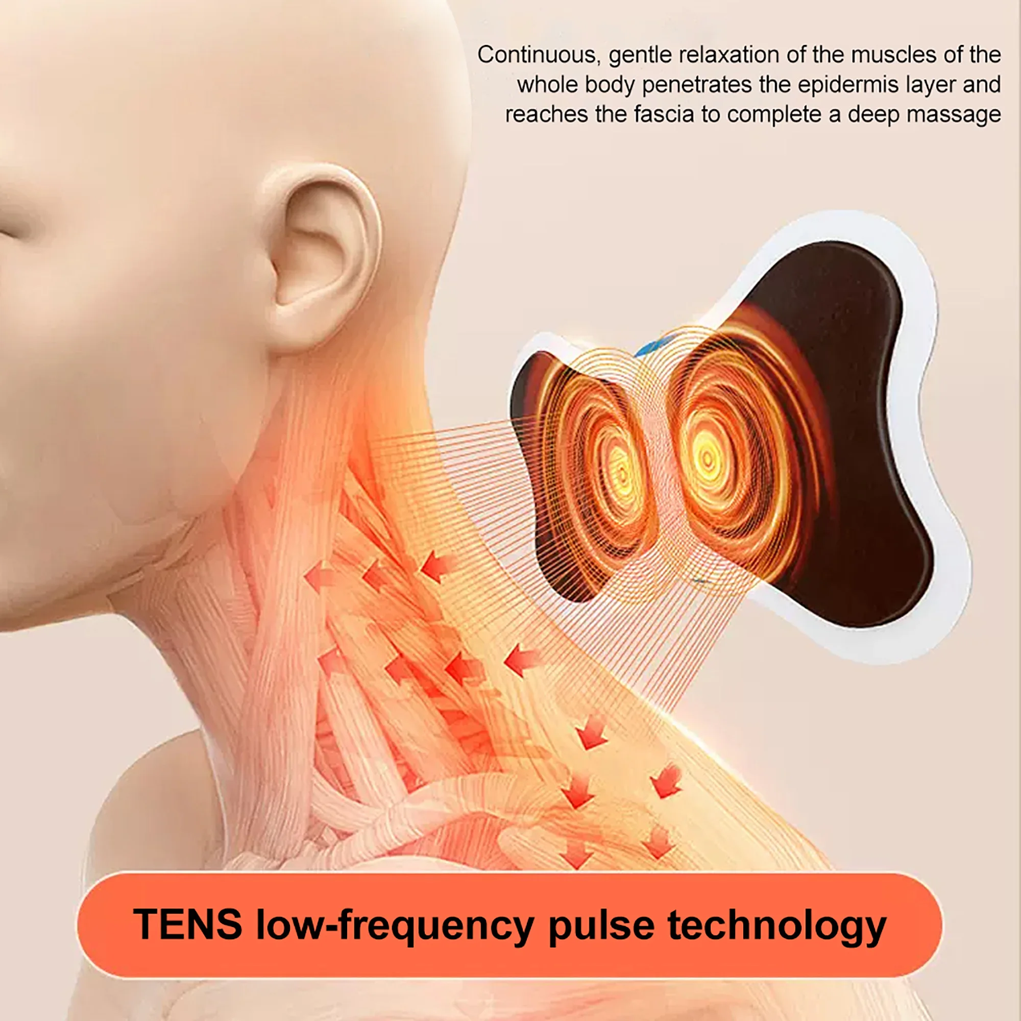 Neck Massager Mini Electric Neck Massage EMS Cervical Back Vertebra Massage Patch 8 Modes - Image 2